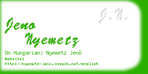 jeno nyemetz business card