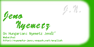 jeno nyemetz business card